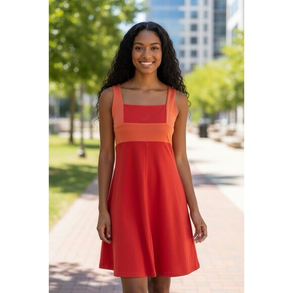 Kuhl Aerosoft Prima Tank Dress Coral/Orange Size Medium Outdoor UPF 30 Logo - Picture 8 of 8